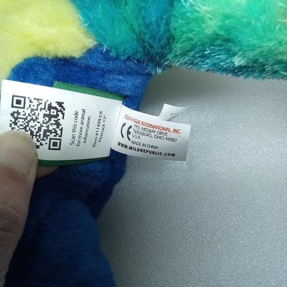 Wild Republic Peacock Bird Plush Stuffed Animal Colorful 12 Inch 2014. - Picture 12 of 12